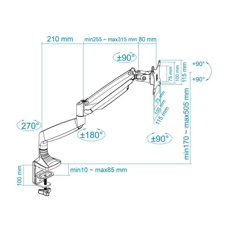 Kontrolsat - Suporte de Mesa TooQ - 13" / 32" - Prata - DB3032TNR-S