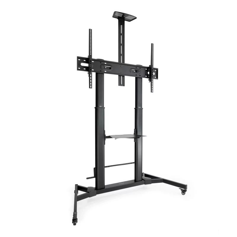 Kontrolsat - TooQ Adjustable Floor Stand - Zeus - W/ Wheels - 60" / 100" - Black - FS20400HM-B