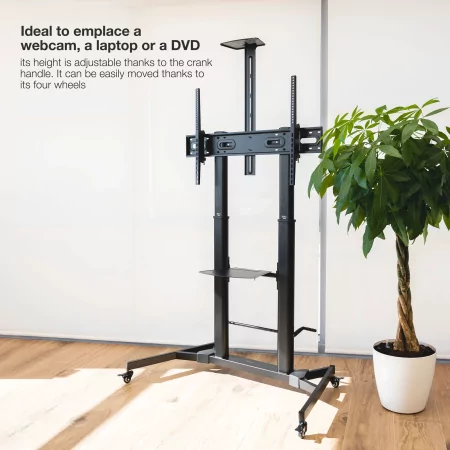 Kontrolsat - TooQ Adjustable Floor Stand - Zeus - W/ Wheels - 60" / 100" - Black - FS20400HM-B