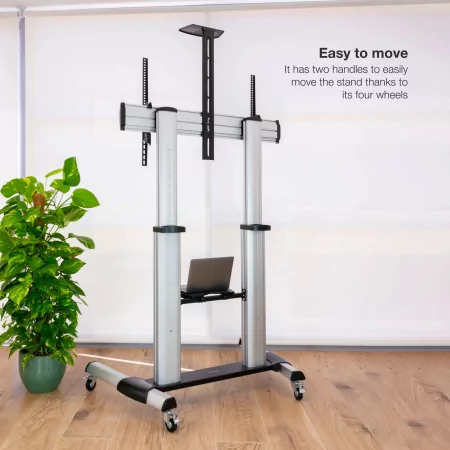 Kontrolsat - TooQ Floor Stand - W/ Wheels - 60" / 100" - Aluminum - FS20300M-B