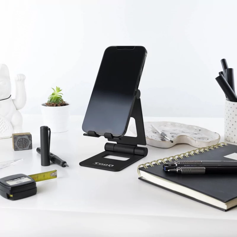 Kontrolsat - TooQ Adjustable Desk Stand - For Cell Phone / Tablet - 10" - Black - PH-KEOPS-NOCHE