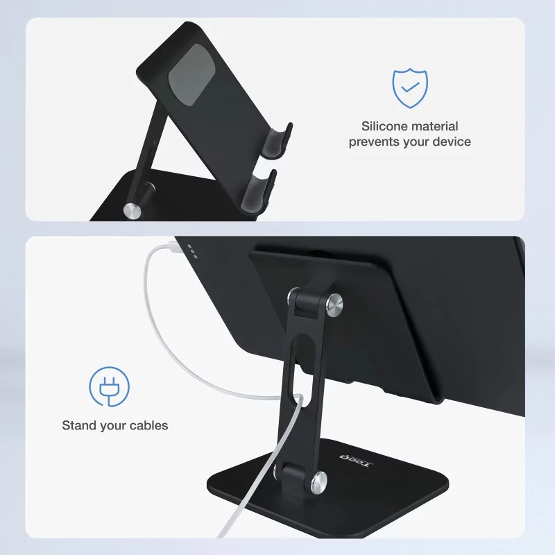 Kontrolsat - TooQ Adjustable Desk Stand - 13" - Black - PH-HERMES-NOCHE
