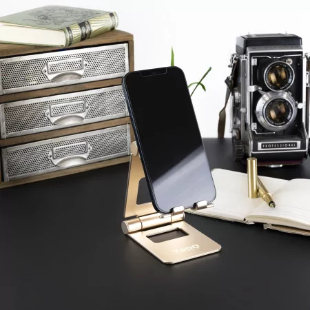 Kontrolsat - TooQ Adjustable Table Stand - For Cell Phone / Tablet - 10" - Gold - PH-KEOPS-ALBA