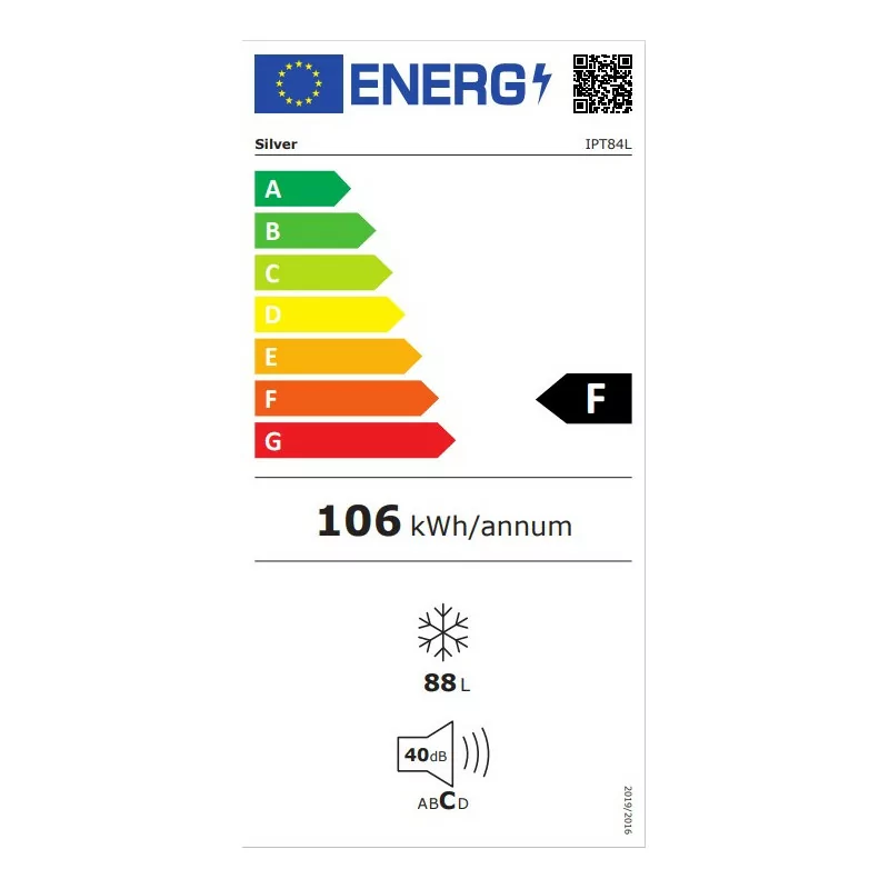 Frigorífico Silver - 1 Porta C/ Congelador - 84L - DeFrost - Blanco - IPT84L