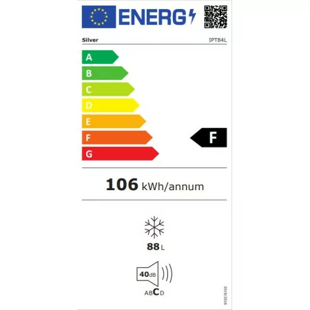Frigorífico Silver - 1 Porta C/ Congelador - 84L - DeFrost - Branco - IPT84L|Silver|5602084114939