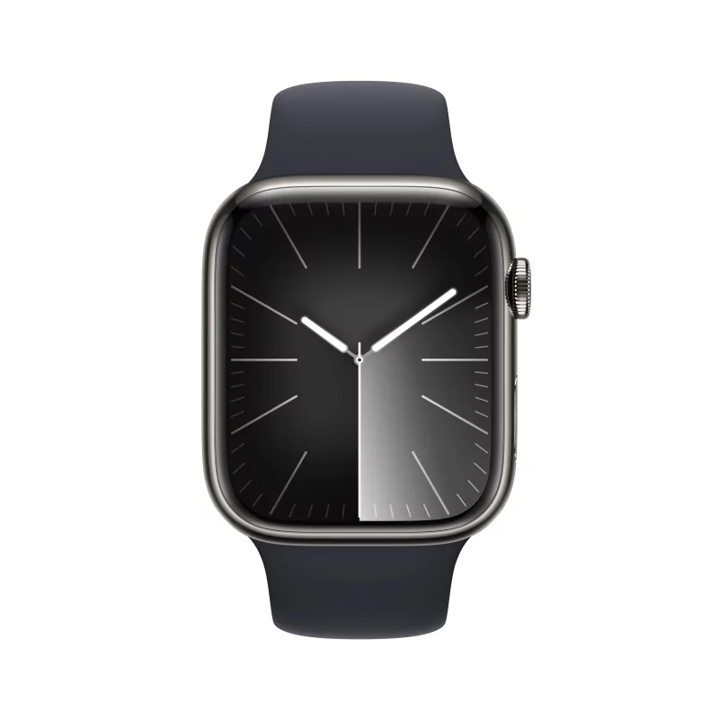 Kontrolsat - Apple Watch Series 9 GPS + Cellular Graphite Stainless Steel | Midnight Sport Strap M/L (45mm)