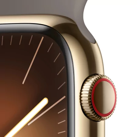Kontrolsat - Apple Watch Series 9 GPS + Cellular Aço Inoxidável Dourado | Bracelete Sport Barro - M/L (45mm) Kontrolsat - Apple Watch Series 9 GPS + Cellular Aço Inoxidável Dourado | Bracelete Sport Barro - M/L (45mm)