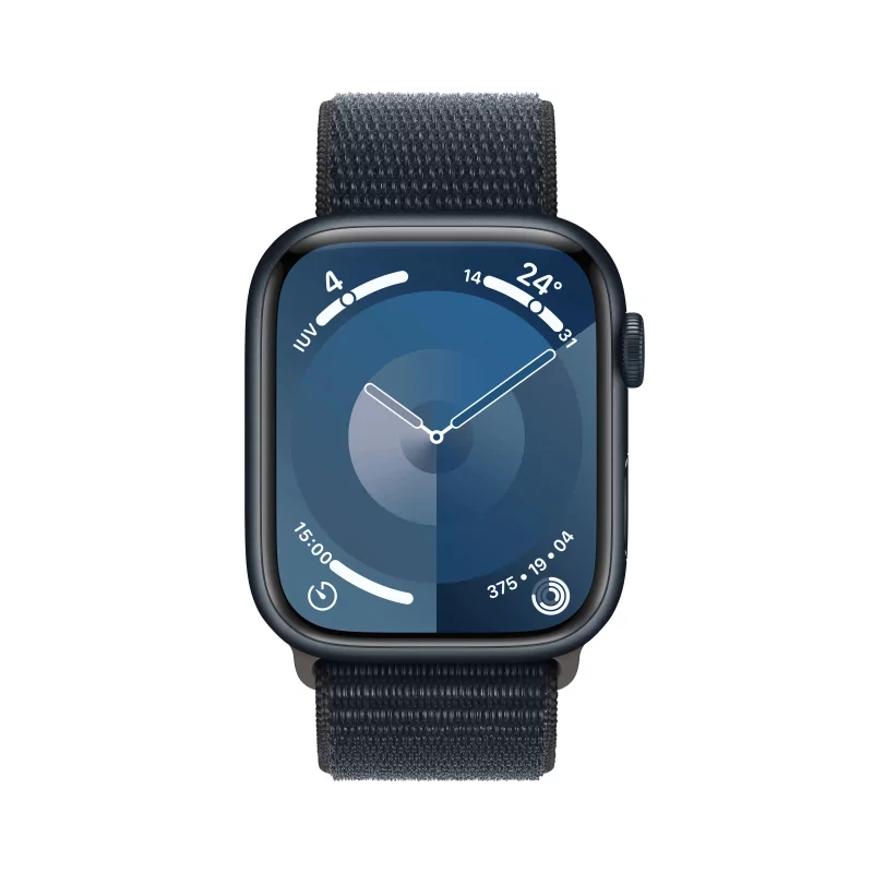 Kontrolsat - Apple Watch Series 9 GPS + Cellular Midnight Aluminum | Sport Loop Midnight Bracelet (45mm)
