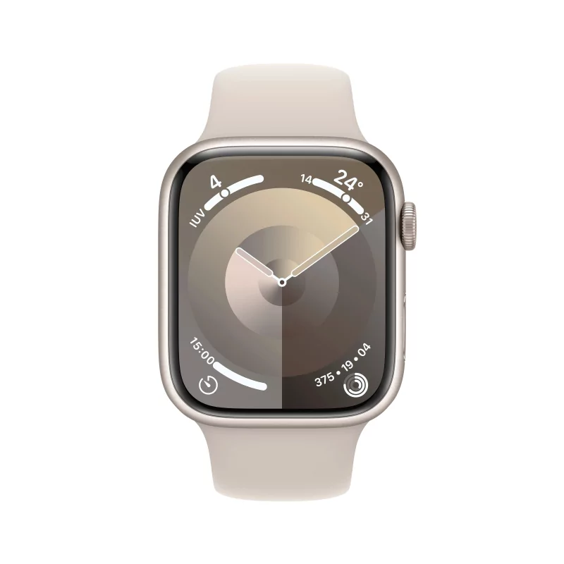 Kontrolsat - Apple Watch Series 9 GPS + Cellular Aluminum Starlight | Starlight Sport Bracelet - S/M (45mm)