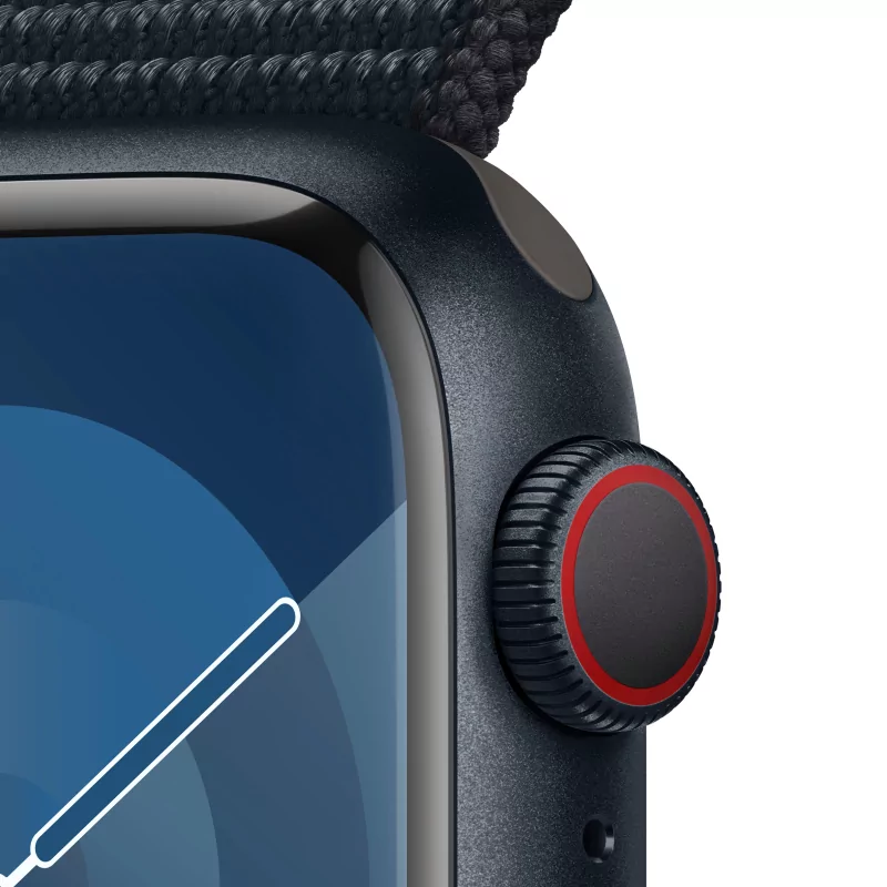 Kontrolsat - Apple Watch Series 9 GPS + Cellular Midnight Aluminum | Sport Loop Midnight Bracelet (41mm)