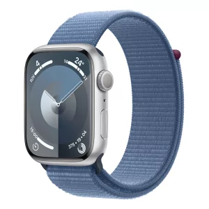 Kontrolsat - Apple Watch Series 9 GPS Alumínio Prateado | Bracelete Sport Loop Azul Inverno (45mm)