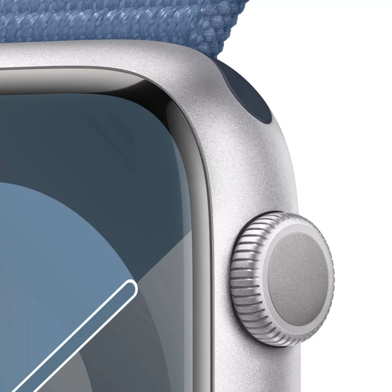Kontrolsat - Apple Watch Series 9 GPS Alumínio Prateado | Bracelete Sport Loop Azul Inverno (45mm)