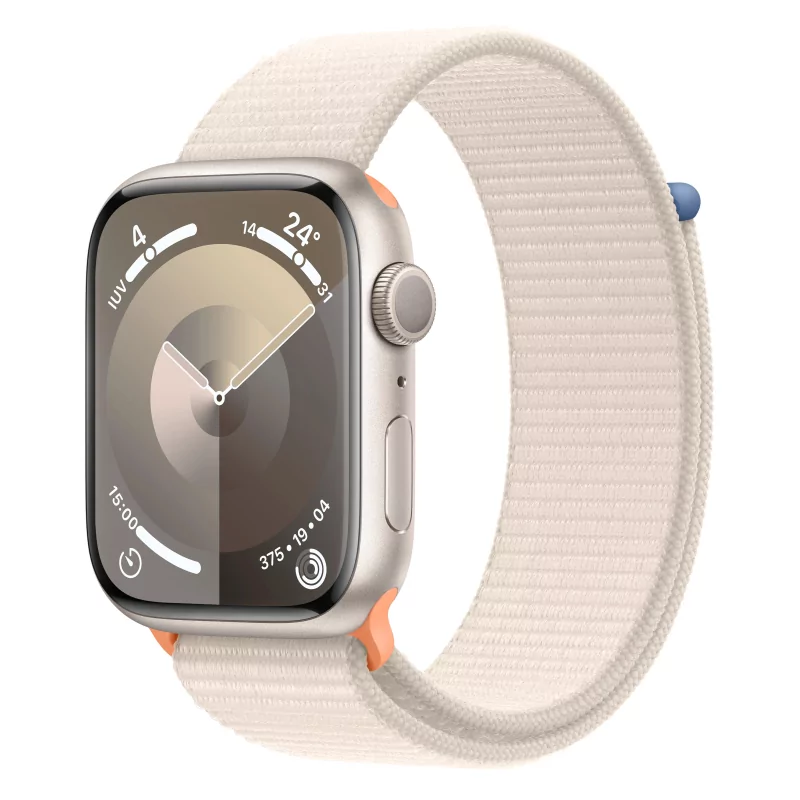 Kontrolsat - Apple Watch Series 9 GPS Starlight Aluminum | Sport Loop Starlight Bracelet (45mm)
