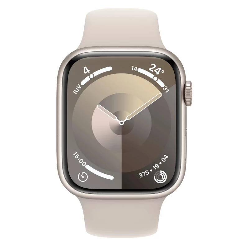 Kontrolsat - Apple Watch Series 9 GPS Starlight Aluminum | Starlight Sport Bracelet - S/M (45mm)