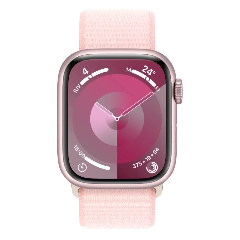 Kontrolsat - Apple Watch Series 9 GPS Aluminum Pink | Light Pink Sport Loop Strap (41mm)