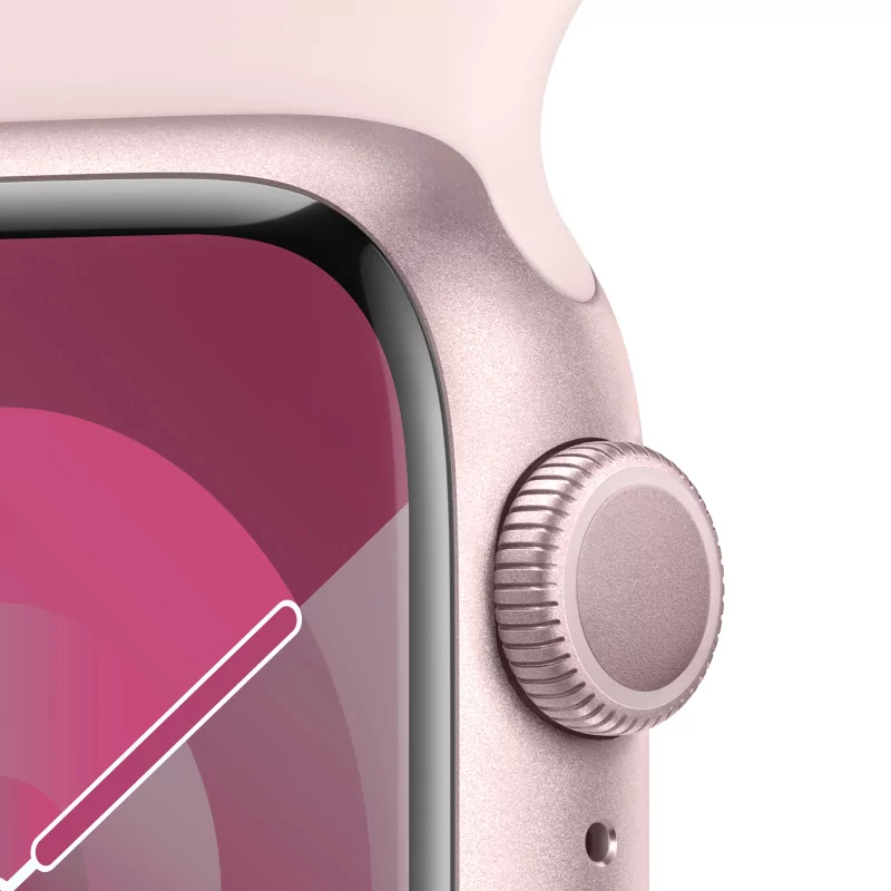 Kontrolsat - Apple Watch Series 9 GPS Aluminum Pink | Light Pink Sport Bracelet - S/M (41mm)