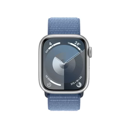 Kontrolsat - Apple Watch Series 9 GPS Aluminum Silver | Winter Blue Sport Loop Bracelet (41mm)