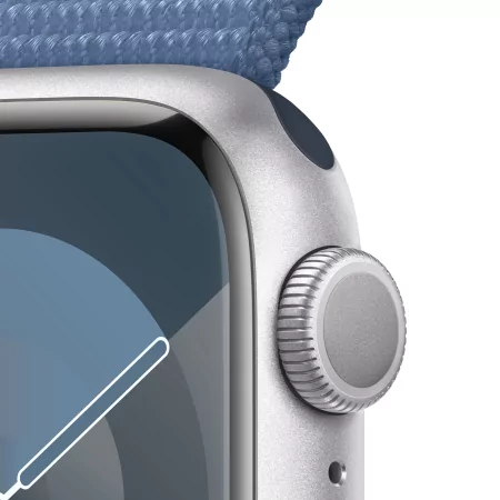 Kontrolsat - Apple Watch Series 9 GPS Aluminum Silver | Winter Blue Sport Loop Bracelet (41mm)