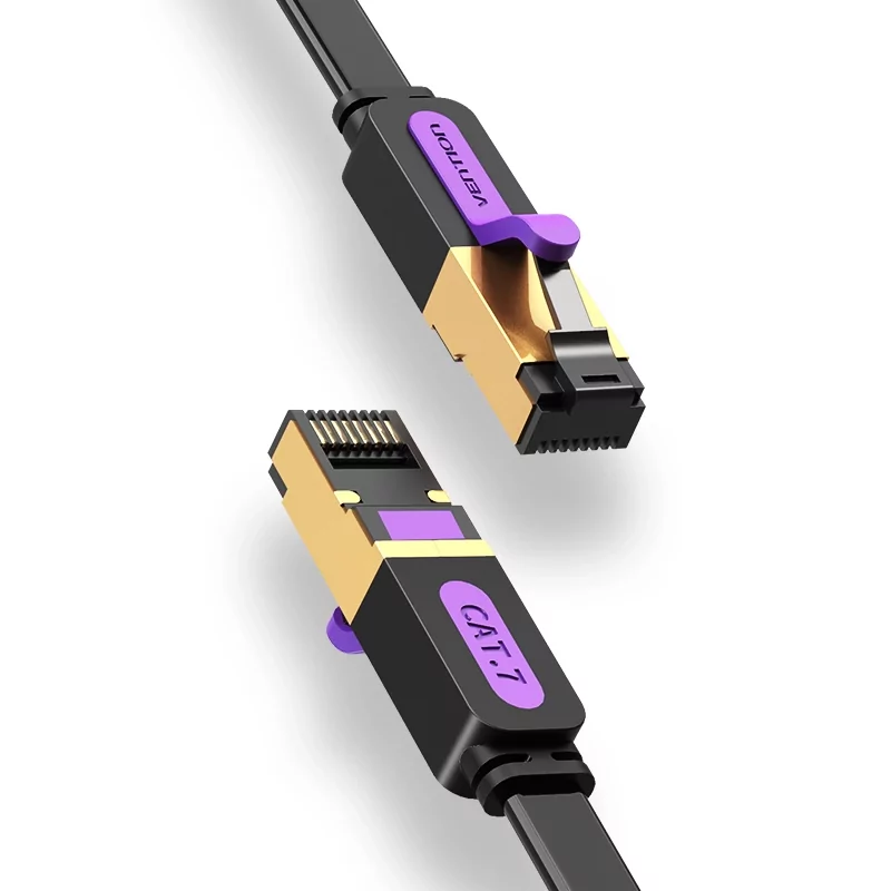 Kontrolsat - Cabo de Rede RJ45 STP Vention - Cat7 - 2M - Preto/Roxo - ICABH