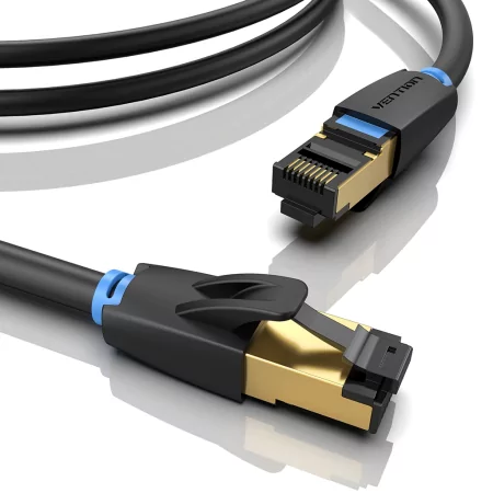 Kontrolsat - Cabo de Rede RJ45 SFTP Vention - Cat8 - 50cm - Preto - IKABD Kontrolsat - Cabo de Rede RJ45 SFTP Vention - Cat8 - 50cm - Preto - IKABD