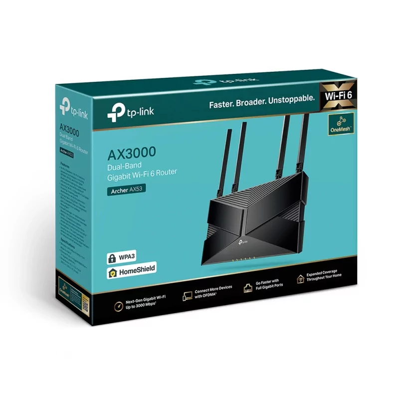 Kontrolsat - TP-Link Wireless AX3000 Archer AX53 Dual-Band Gigabit WiFi 6 - ARCHER AX53
