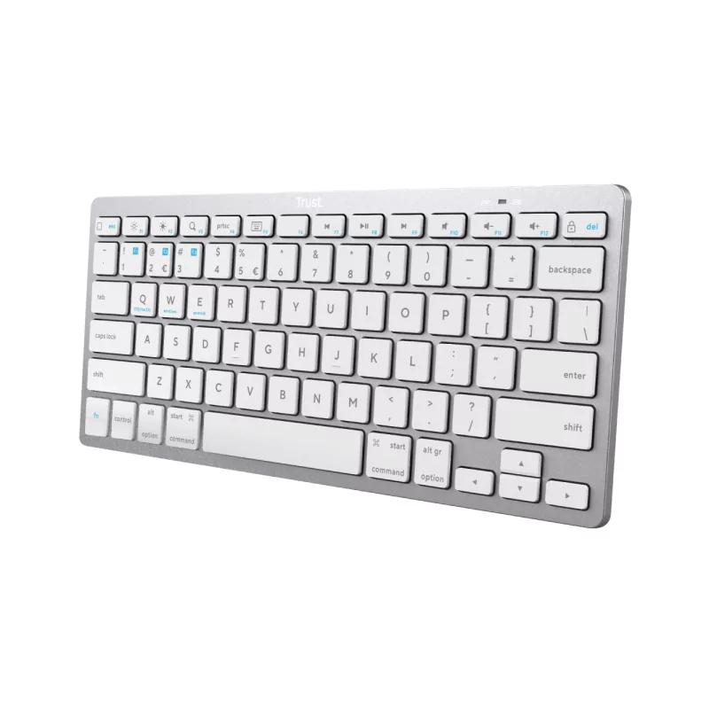 Kontrolsat - Trust Bluetooth Keyboard - Ultrathin - Silver - TECTRU24907 Kontrolsat - Trust Bluetooth Keyboard - Ultrathin - Silver - TECTRU24907