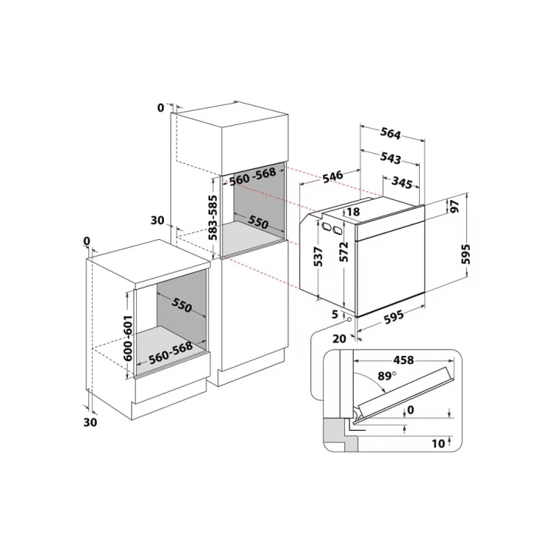 Kontrolsat - Whirpool Electric Oven - 73L - Automatic Cleaning - Class A+ - Stainless Steel - AKP9 785 IX