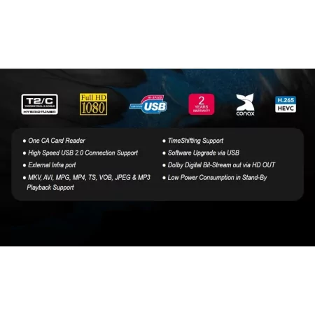 Amiko Impulse 3 - Cable T2/C - Full HD