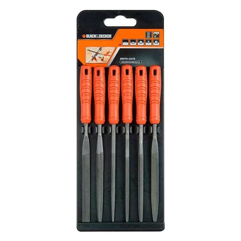 Kontrolsat - Set of 6 Black+Decker Metal and Wood Mini Files - BDHT0-22270