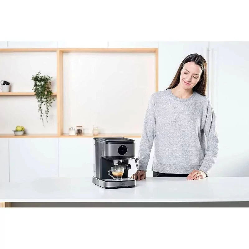 Kontrolsat - Black+Decker Espresso Coffee Machine 850W 20 Bar - Stainless Steel - BXCO850E