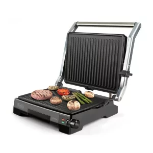 Kontrolsat - Grelhador Black+Decker 2200W - Abertura 180º - Placas Antiaderentes - BXGR2200E