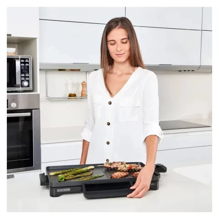 Kontrolsat - Grelhador de Placa Mista Black+Decker 2000W - 49x27cm - BXGD2200E Kontrolsat - Grelhador de Placa Mista Black+Decker 2000W - 49x27cm - BXGD2200E
