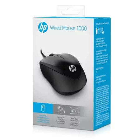Kontrolsat - HP 1000 Optical Mouse - 4QM14AA - (Black - 1.5M - USB) Kontrolsat - HP 1000 Optical Mouse - 4QM14AA - (Black - 1.5M - USB)