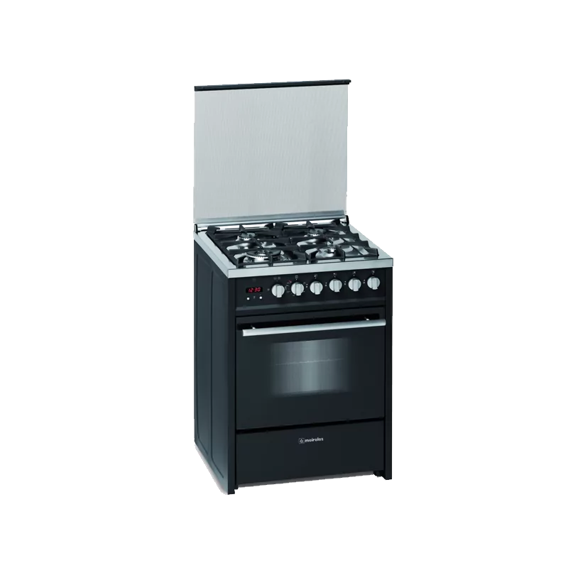 Cocina de Gas Meireles - 4 Quemadores - 55L - Gas Natural - Negro - E 610 BL NAT