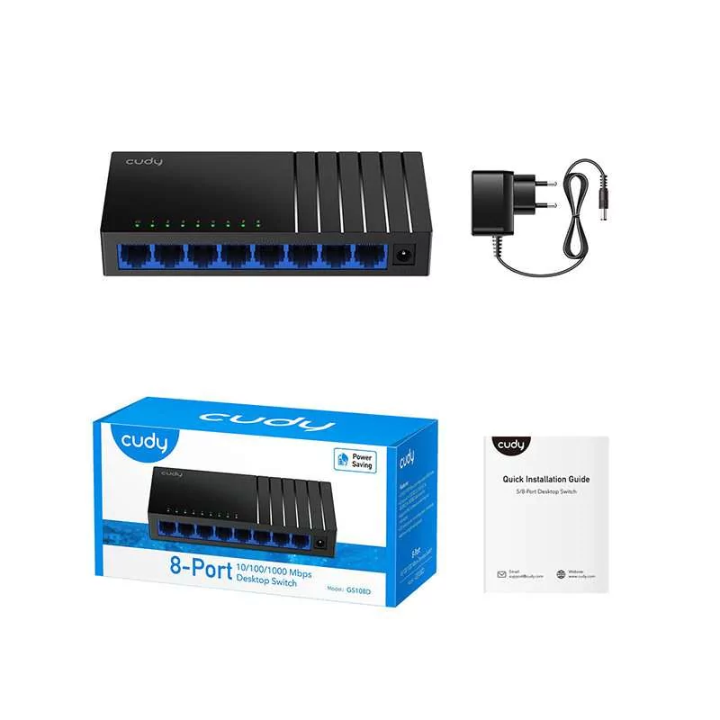 Switch Cudy - 8 Puertas Gigabit - UnManaged - GS108D