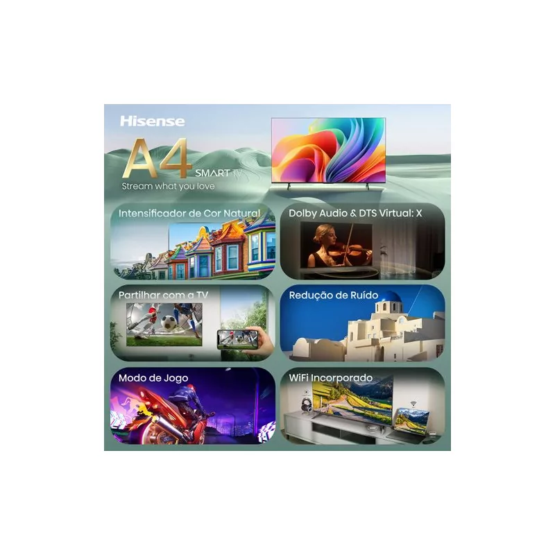 Smart TV Hisense 32A4S de 32" (81 cm) HD (HDR10) VIDAA U9