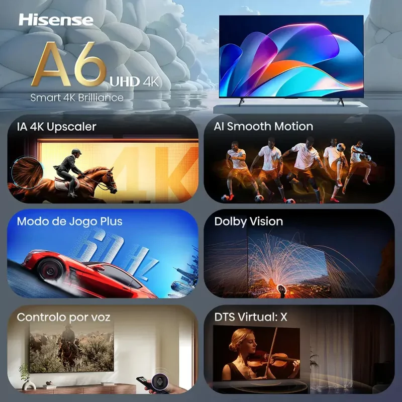 Smart TV Hisense 50A6S 50" (127 cm) 4K Dolby Vision VIDAA U9.5