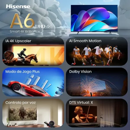 Smart TV Hisense 50A6S 50" (127 cm) 4K Dolby Vision VIDAA U9.5