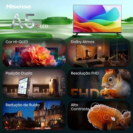 Smart TV Hisense 32A5S 32" (80 cm) QLED Full HD Dolby Atmos VIDAA U9
