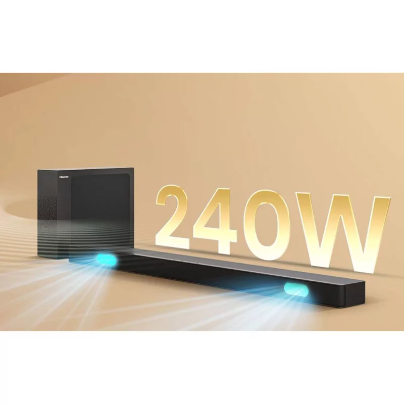 Barra de sonido Hisense HS2100 240W - 2.1 canales DTS:Virtual X - Negra