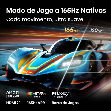 Smart TV Hisense 100U7SE de 100" (253 cm) MiniLED QLED 4K 165Hz Dolby Vision IQ Hi-View AI Engine PRO VIDAA U9