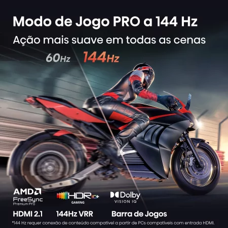 Smart TV Hisense 75U7SE de 75" (189 cm) MiniLED QLED 4K 144Hz Dolby Vision IQ IMAX Enhanced VIDAA U9