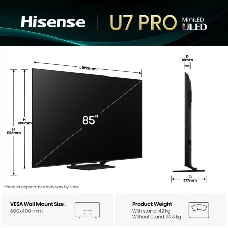Mini Led Hisense - 85u7q Pro