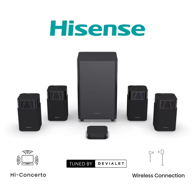 Soundbar Hisense HT Saturn 360W - 4.1.2 CH, Home Theater, Dolby Atmos, DTS Virtual: X, Hi-Concerto, EzPlay