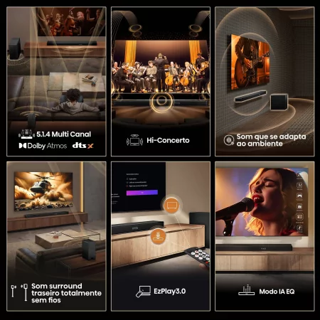 Barra de sonido Hisense AX AX5140Q de 600 W - 5.1.4 canales, Dolby Atmos, DTS Virtual: X, Hi-Concerto, EzPlay