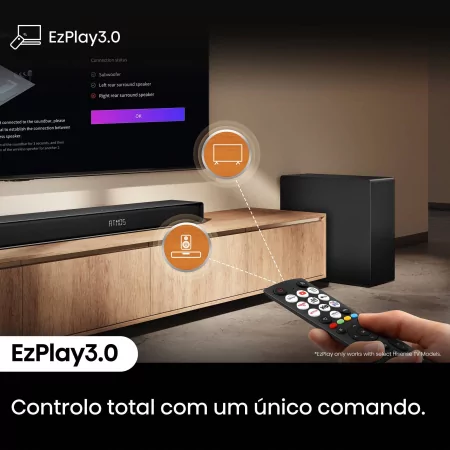 Soundbar Hisense AX AX5140Q 600W - 5.1.4 CH, Dolby Atmos, DTS Virtual: X, Hi-Concerto, EzPlay