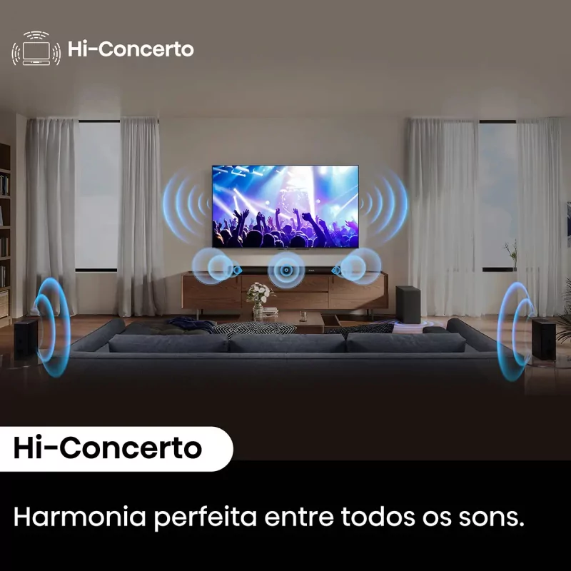 Soundbar Hisense AX AX5100Q 580W - 5.1 CH, Dolby Atmos, DTS Virtual: X, Hi-Concerto, EzPlay