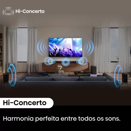Soundbar Hisense AX AX5100Q 580W - 5.1 CH, Dolby Atmos, DTS Virtual: X, Hi-Concerto, EzPlay