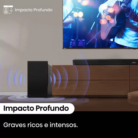 Soundbar Hisense AX AX5100Q 580W - 5.1 CH, Dolby Atmos, DTS Virtual: X, Hi-Concerto, EzPlay
