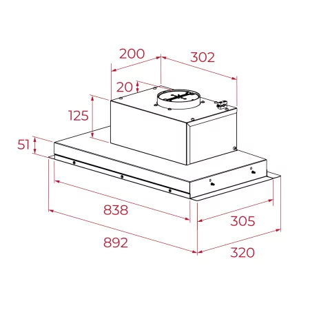 Teka Integrated Hood GFI 93030 KOS SS 314m³/h